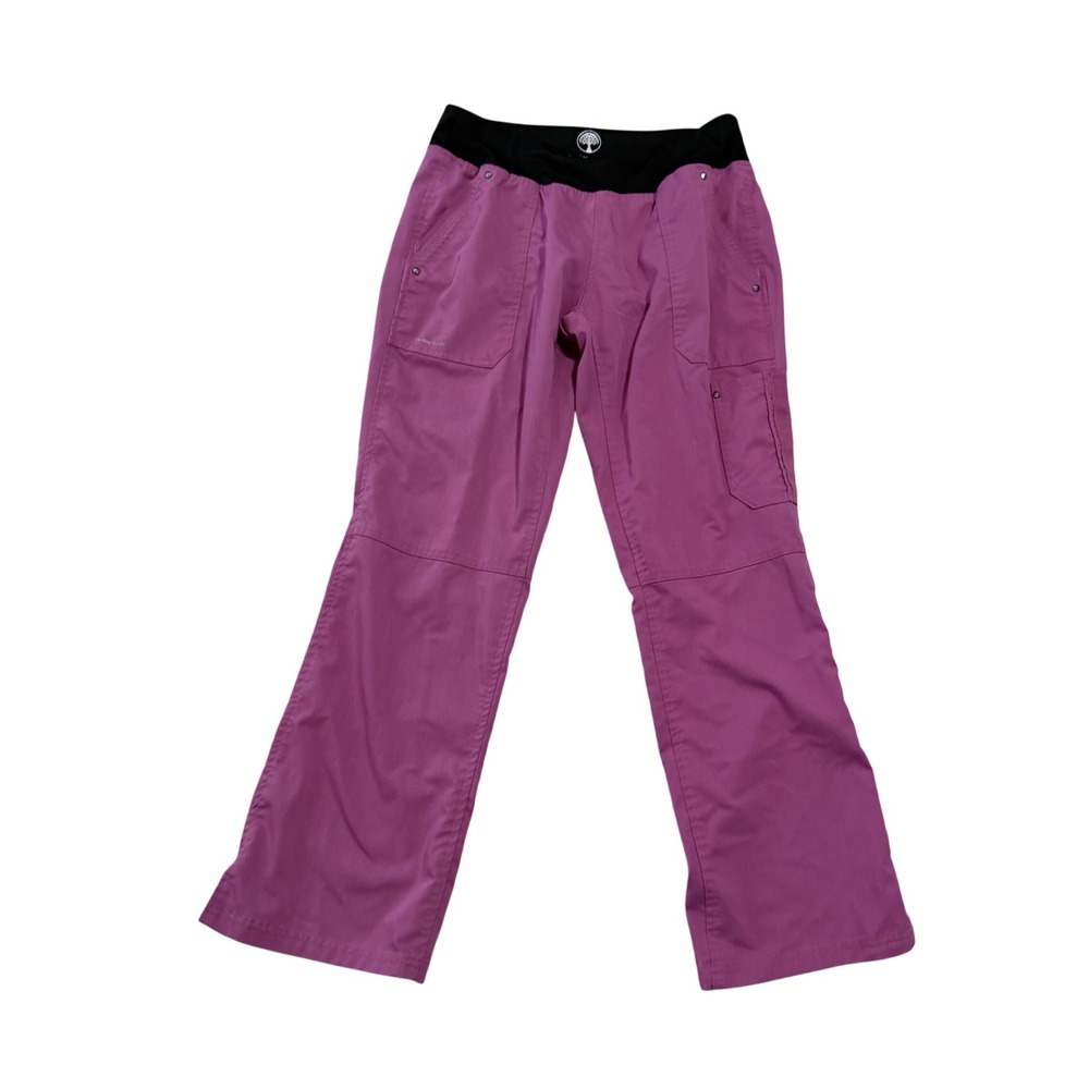 Healing Hands Purple Yoga Scrub Pants Womens SP Cargo Multi Pocket Nurse